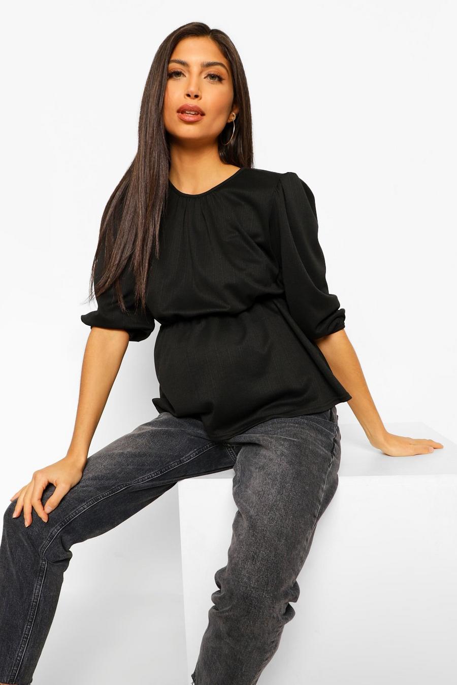 Black Mammakläder - Blus med öppen rygg image number 1