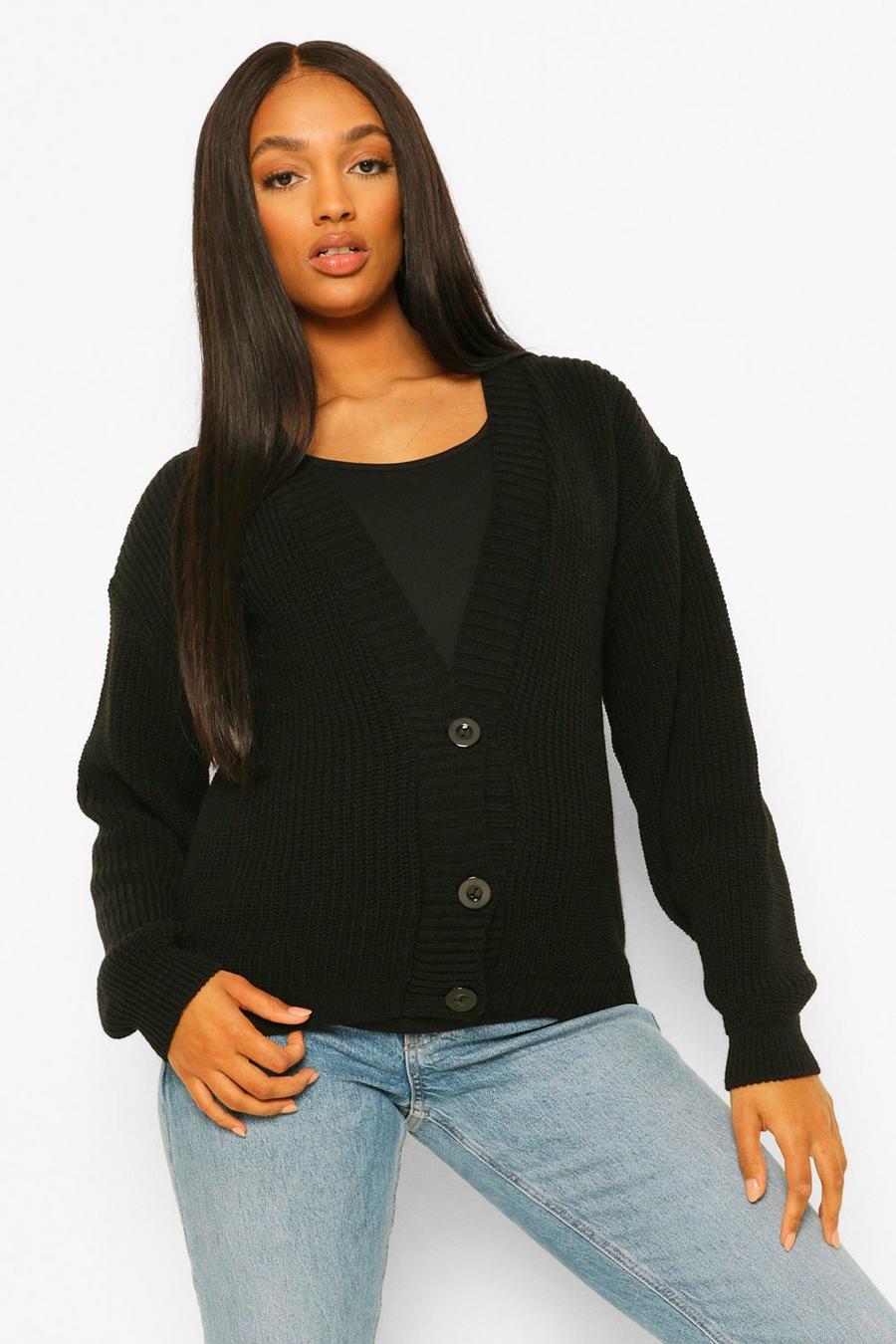 Black Maternity Button Front Cardigan image number 1