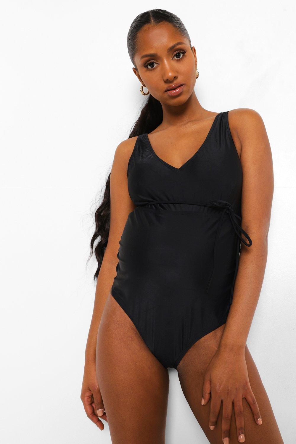 Beach Bump™ Plus Size Smocked Waist Maternity One Piece Swimsuit