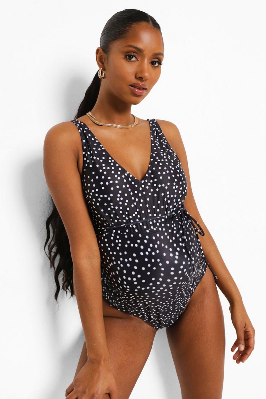 EastElegant Maternity Cutout One Piece Swimwear Ploka Dots Print Pregnancy  Bathing Suit, Black, Small : : Clothing, Shoes & Accessories