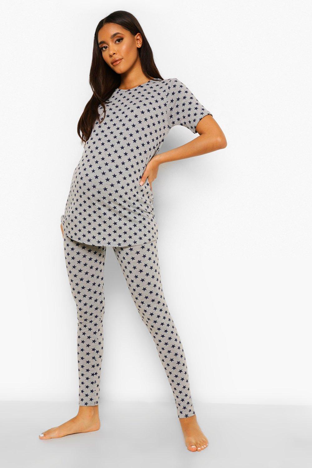 Maternity Star Print Pajama Set boohoo