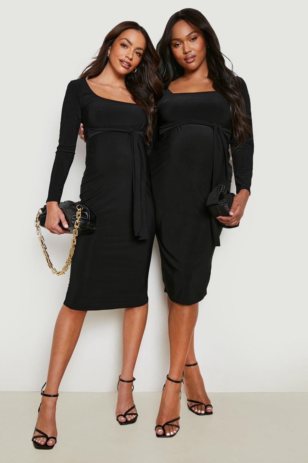 boohoo long sleeve midi dress