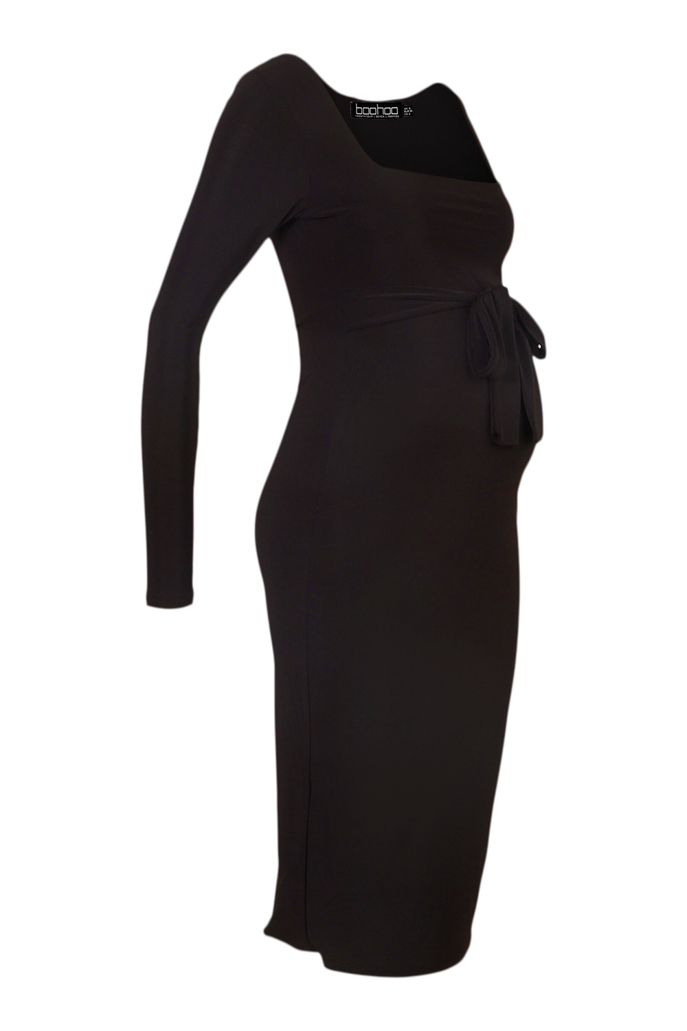 Maternity Square Neck Long Sleeve Midi Dress