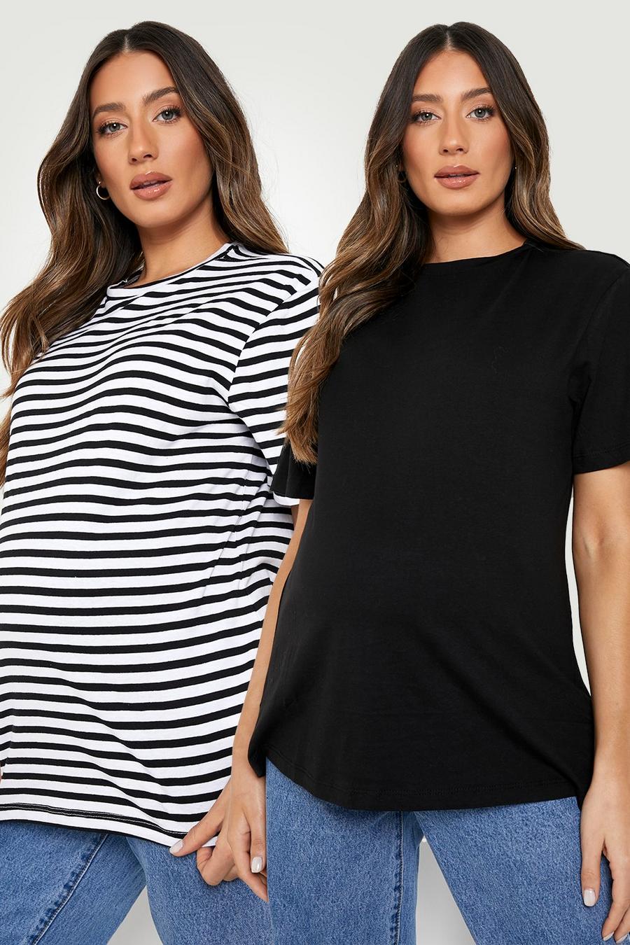 Black Maternity 2 Pack Boxy T-shirt
