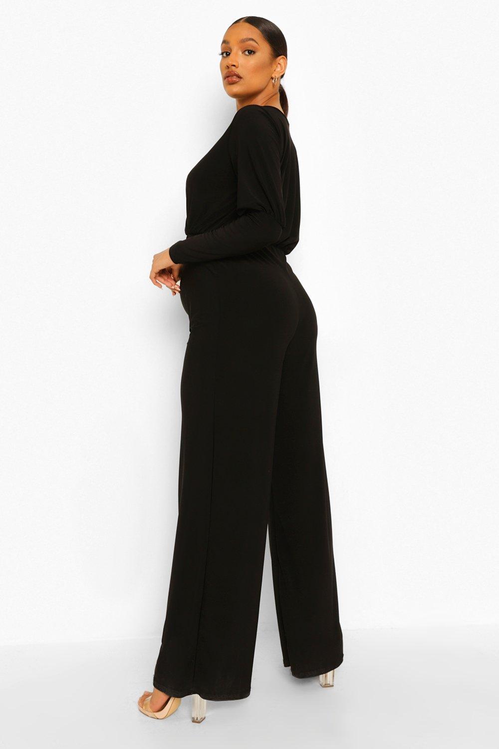 Maternity Soft Rib Belted Jumpsuit