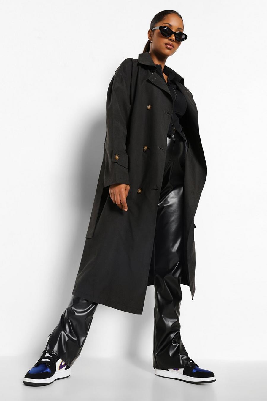 Black Maternity Classic Trench Coat image number 1