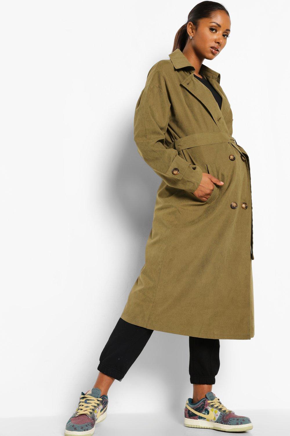 women's khaki trench coat