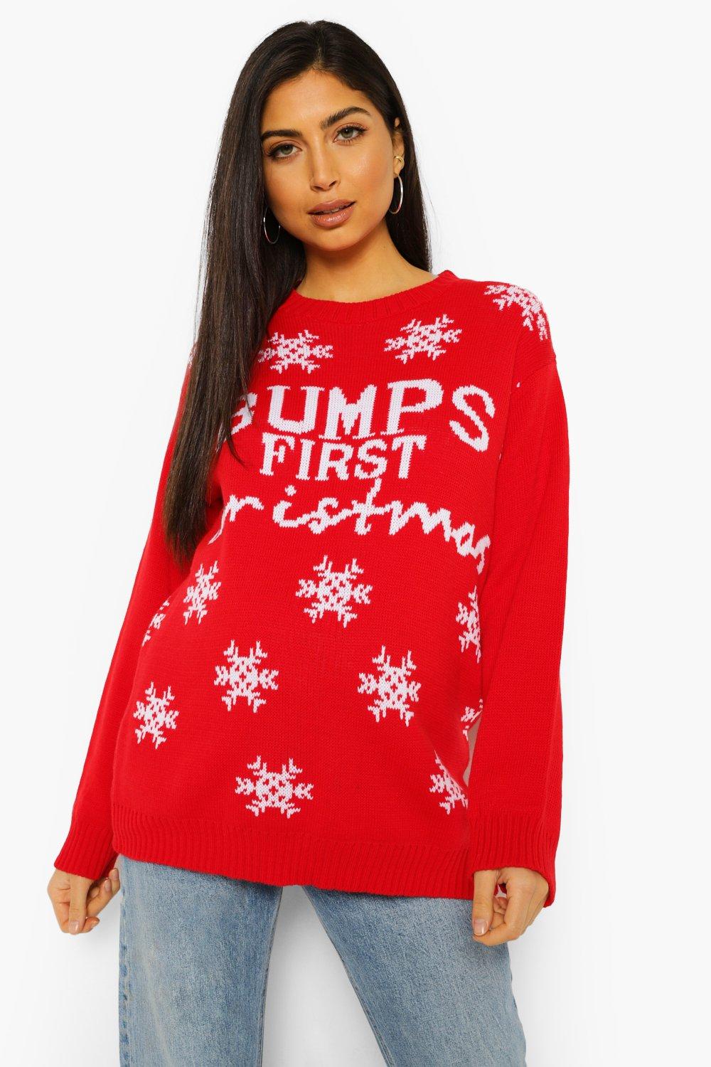 Maternity Bumps First Christmas Sweater boohoo USA