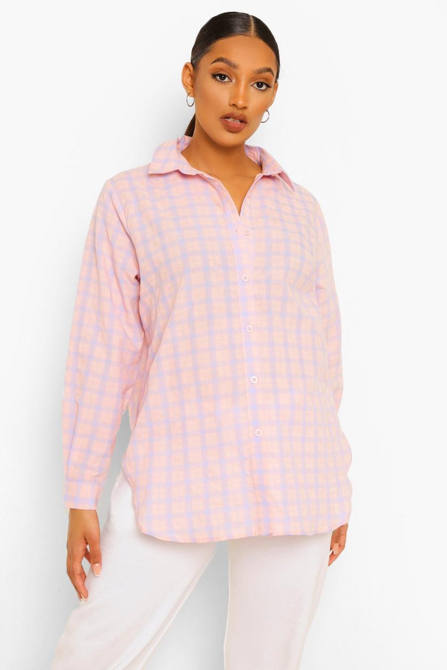 Pink Mammakläder - Oversize rutig skjorta image number 1