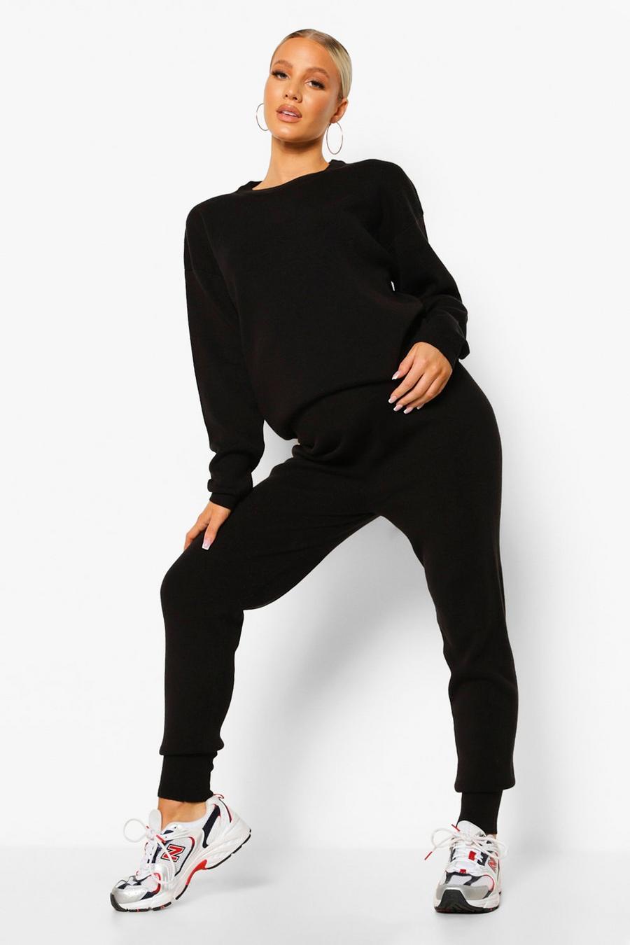 Black Maternity Knitted Loungewear Set image number 1