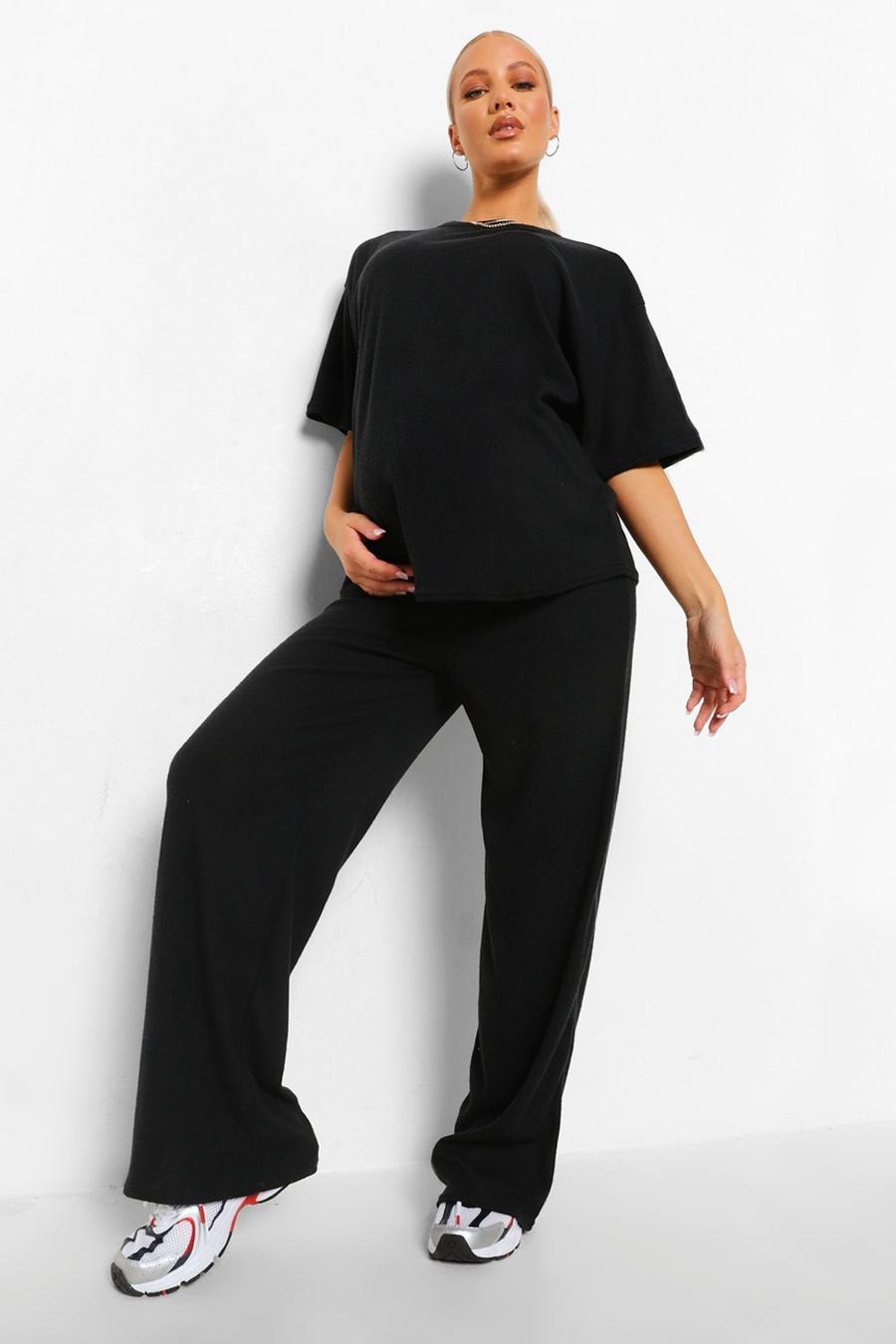 Black Mammakläder - Ribbad mysdress med ledig passform image number 1