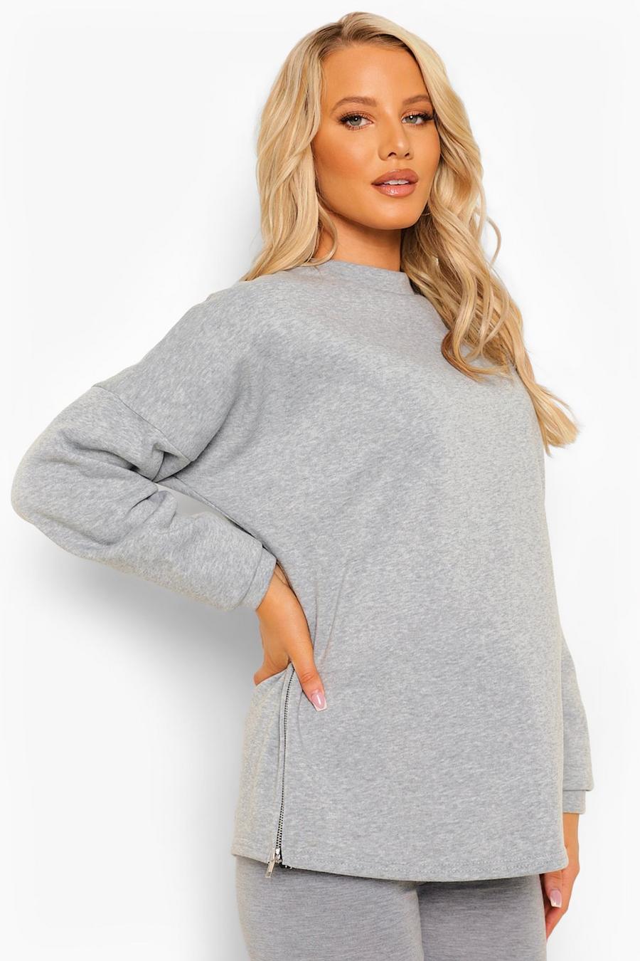 Grey marl Mammakläder - Sweatshirt med dragkedja image number 1