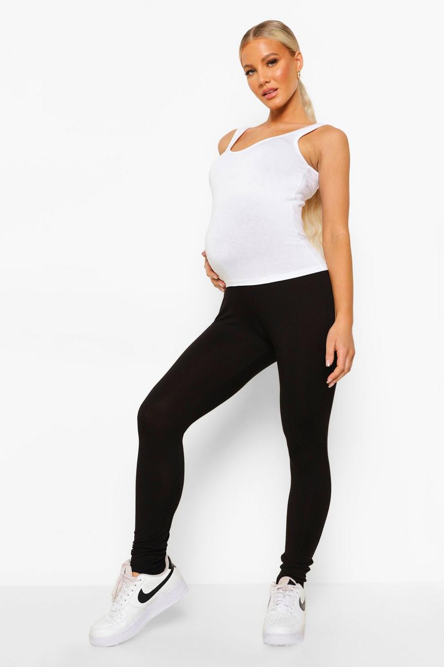 Black Mammakläder - Leggings med hög midja och band under foten image number 1