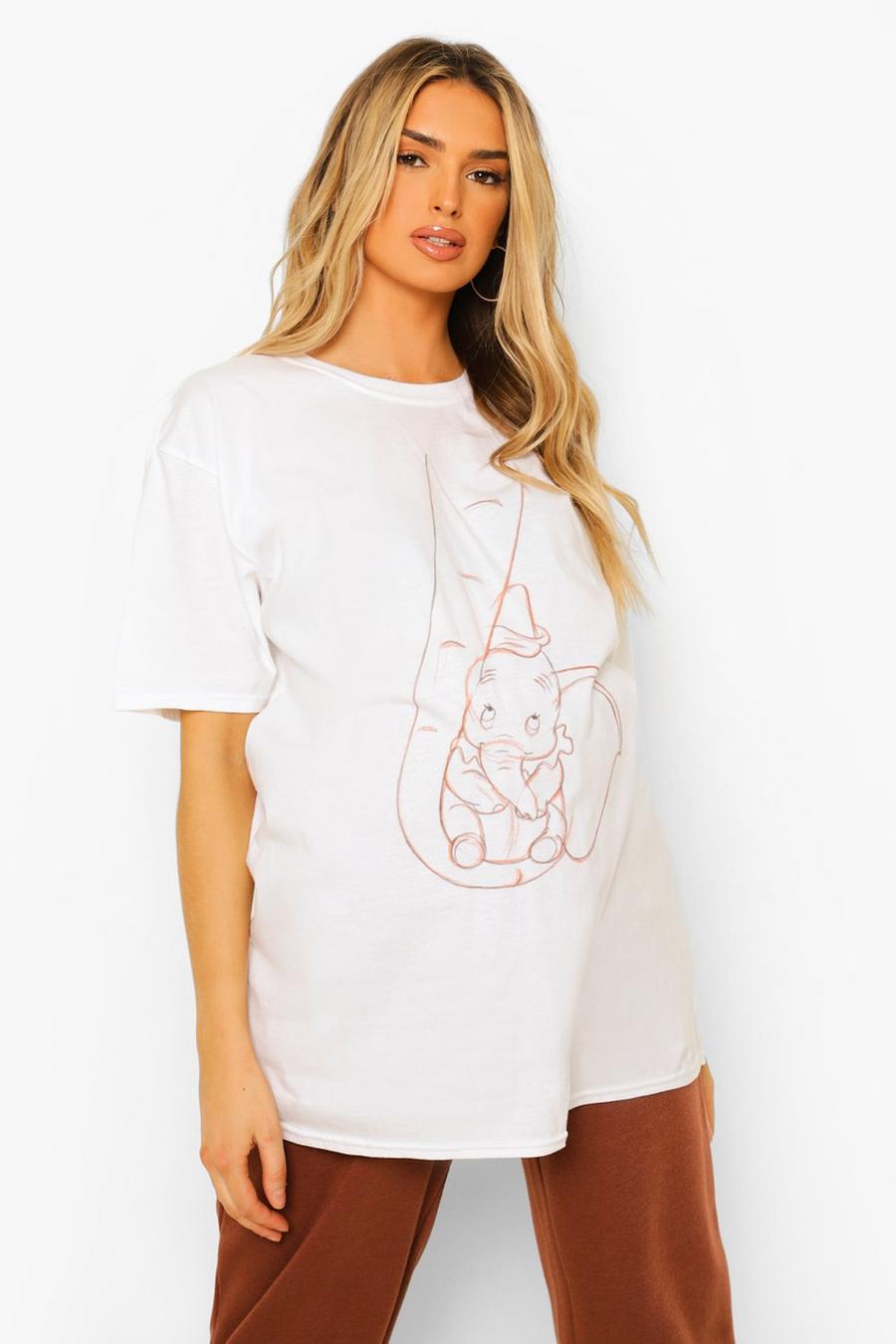 Umstandsmode T-Shirt mit lizenziertem Dumbo-Print, Weiß image number 1