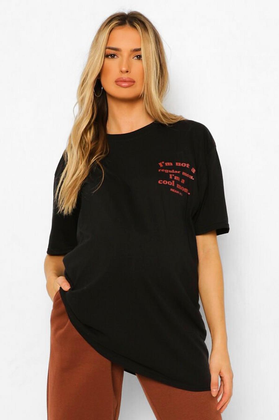 Umstandsmode T-Shirt mit „Mean Girls I‘m A Cool Mom“-Print, Schwarz image number 1