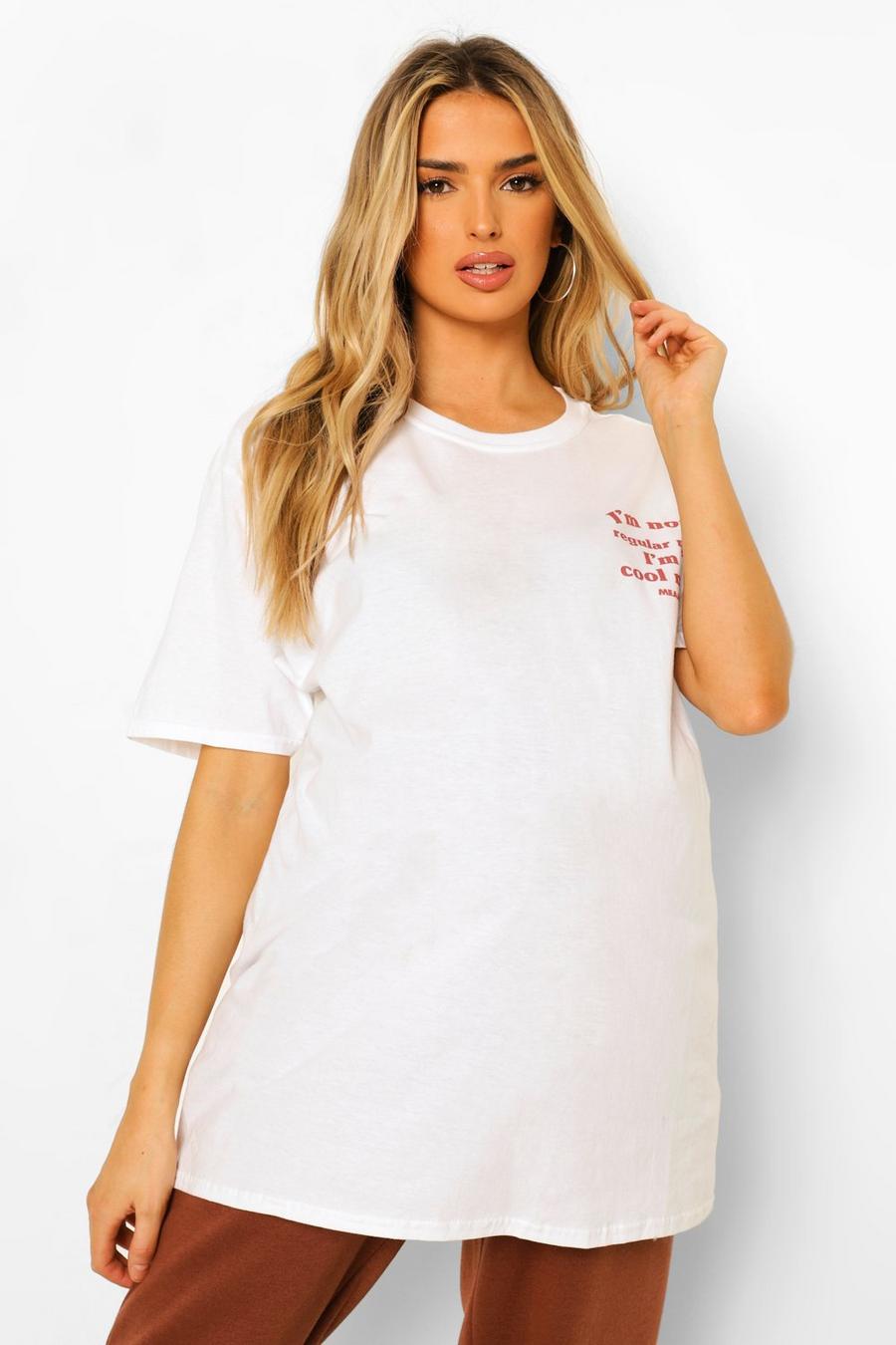 White Maternity Mean Girls Im A Cool Mom T-shirt image number 1