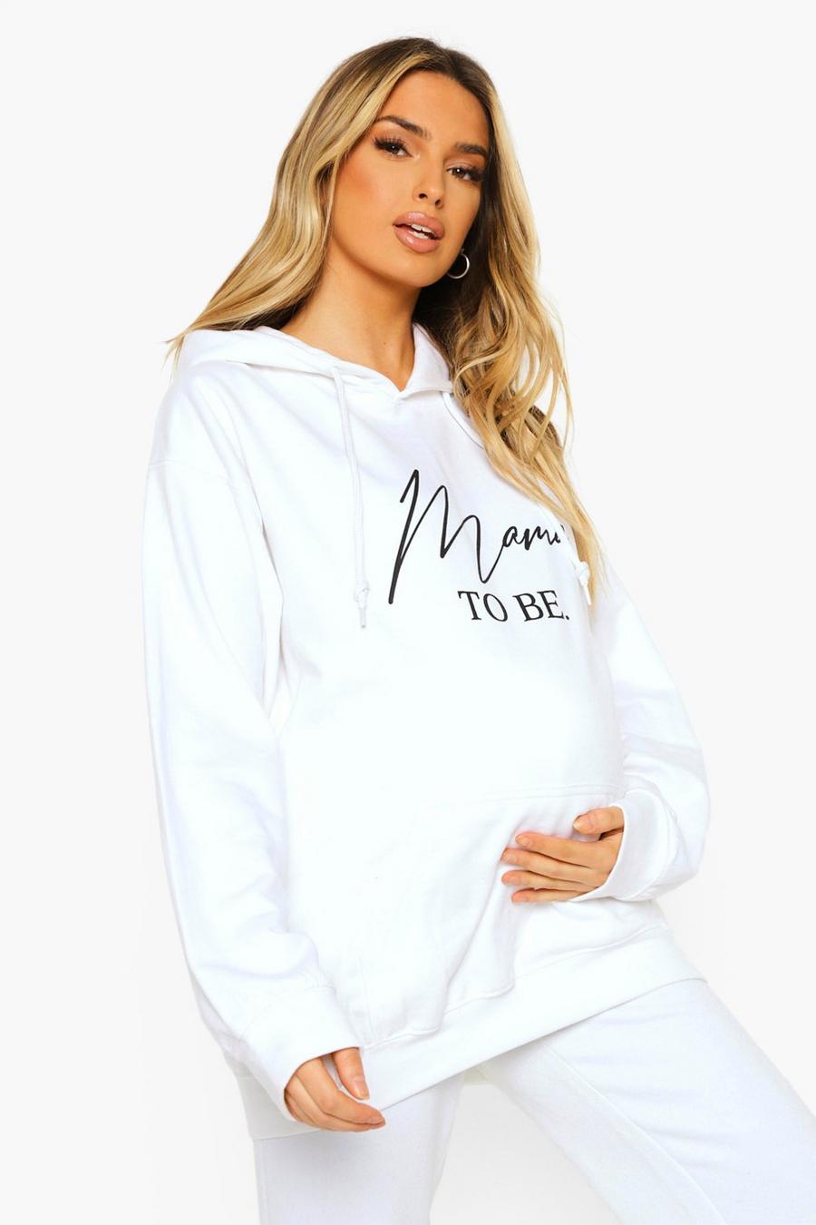 White Maternity 'Mama To Be' Hoodie image number 1