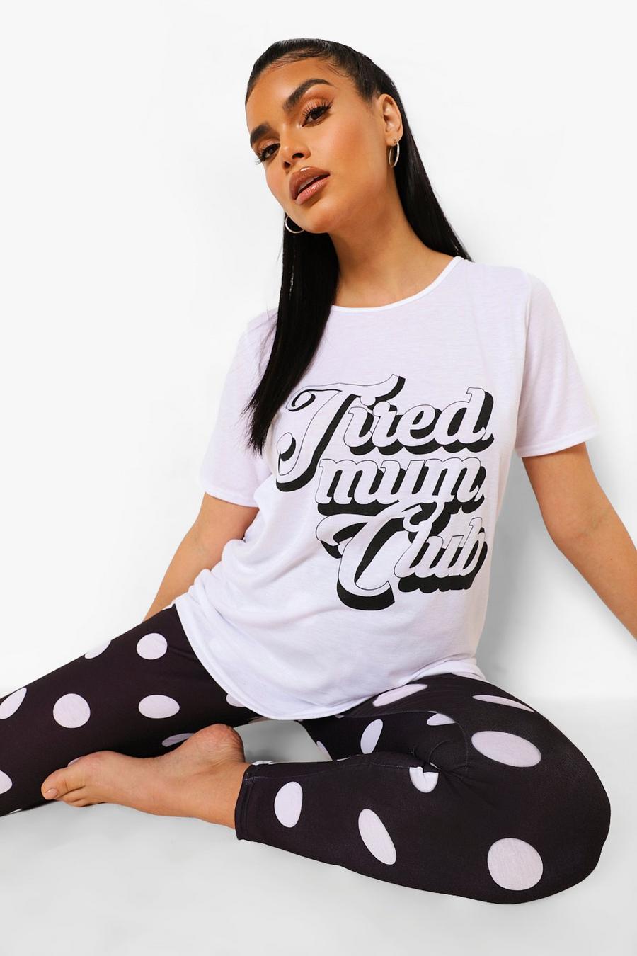 Conjunto de pijama “Tired Mum Club” Premamá, Negro image number 1
