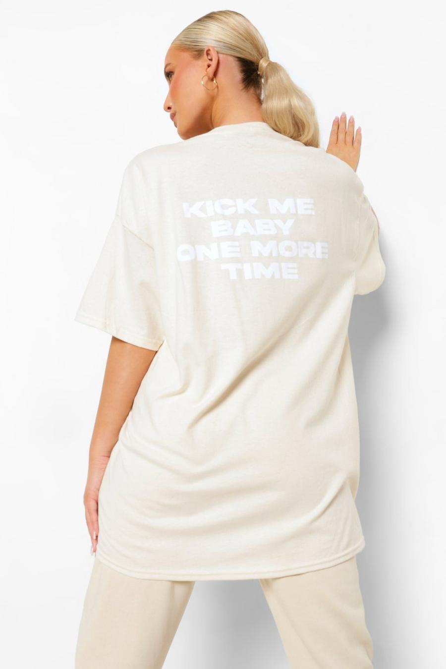 Sand White Maternity 'Kick Me Baby' Slogan T-Shirt image number 1