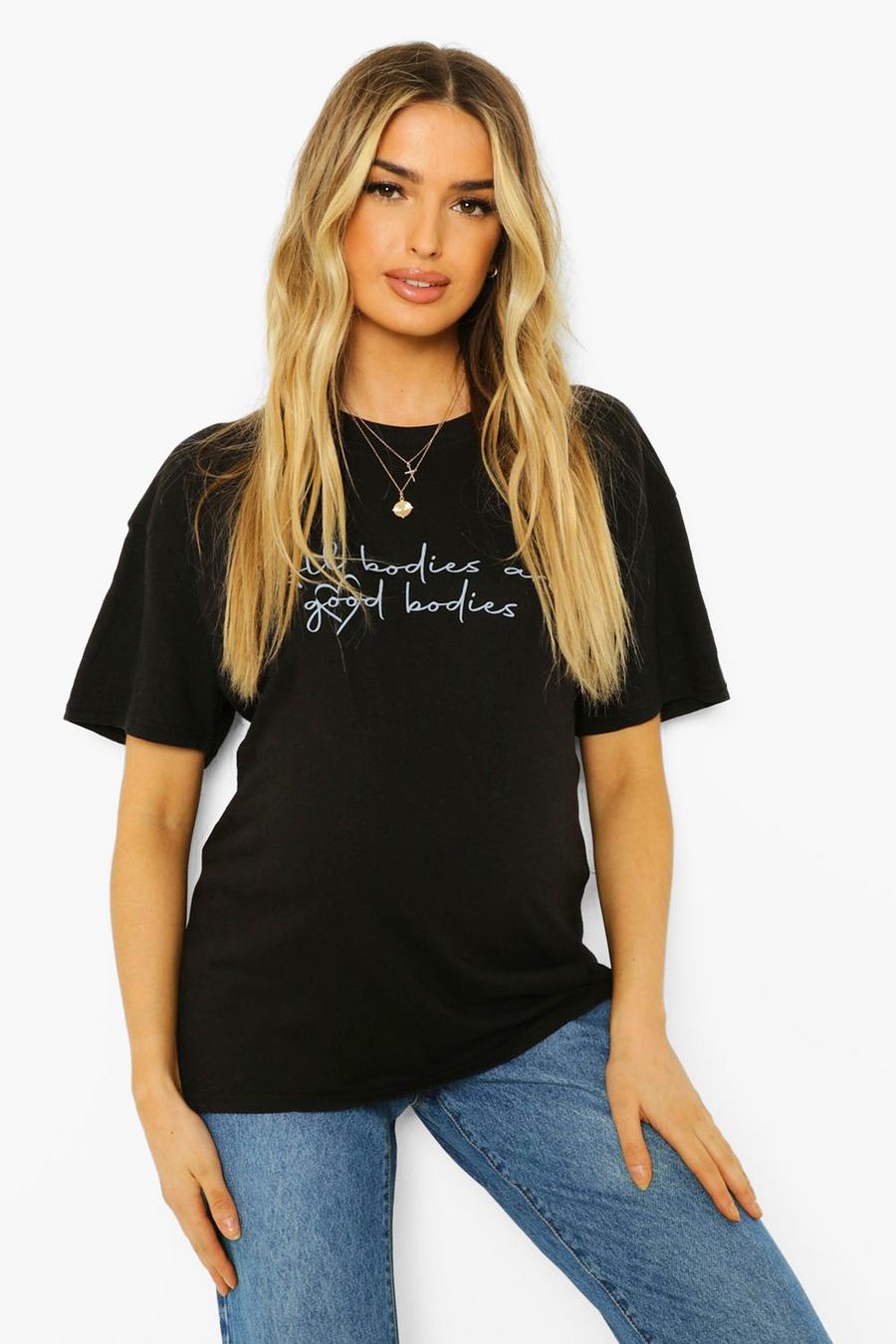 Black Maternity 'Good Bodies' Graphic T-Shirt image number 1