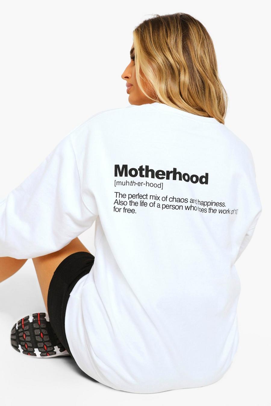 White Mammakläder - "Motherhood" Sweatshirt med tryck image number 1