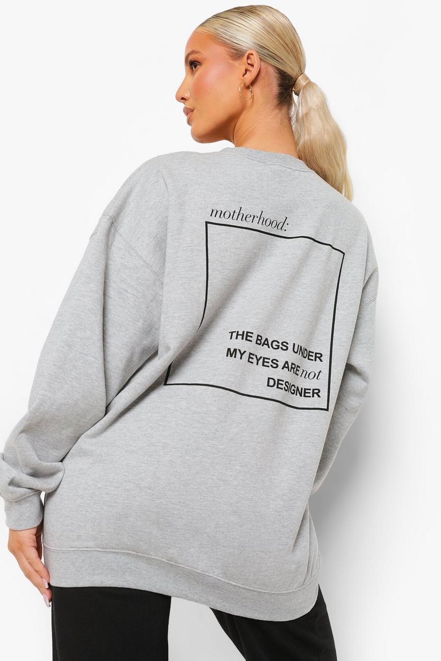 Mammakläder - "Motherhood" Sweatshirt med tryck bak image number 1