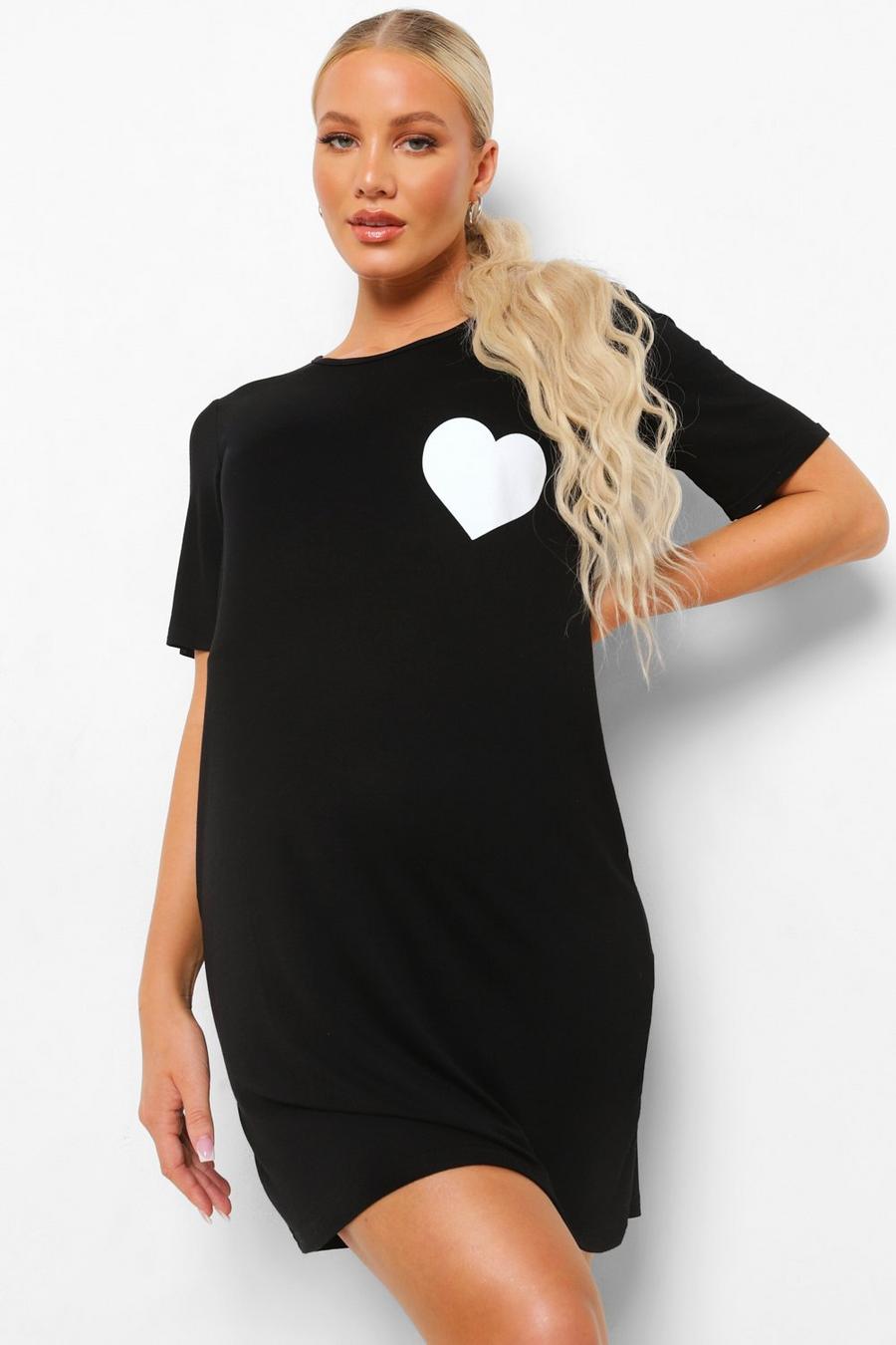 Umstandsmode Nachthemd mit „Baby Mama“-Print hinten, Schwarz image number 1
