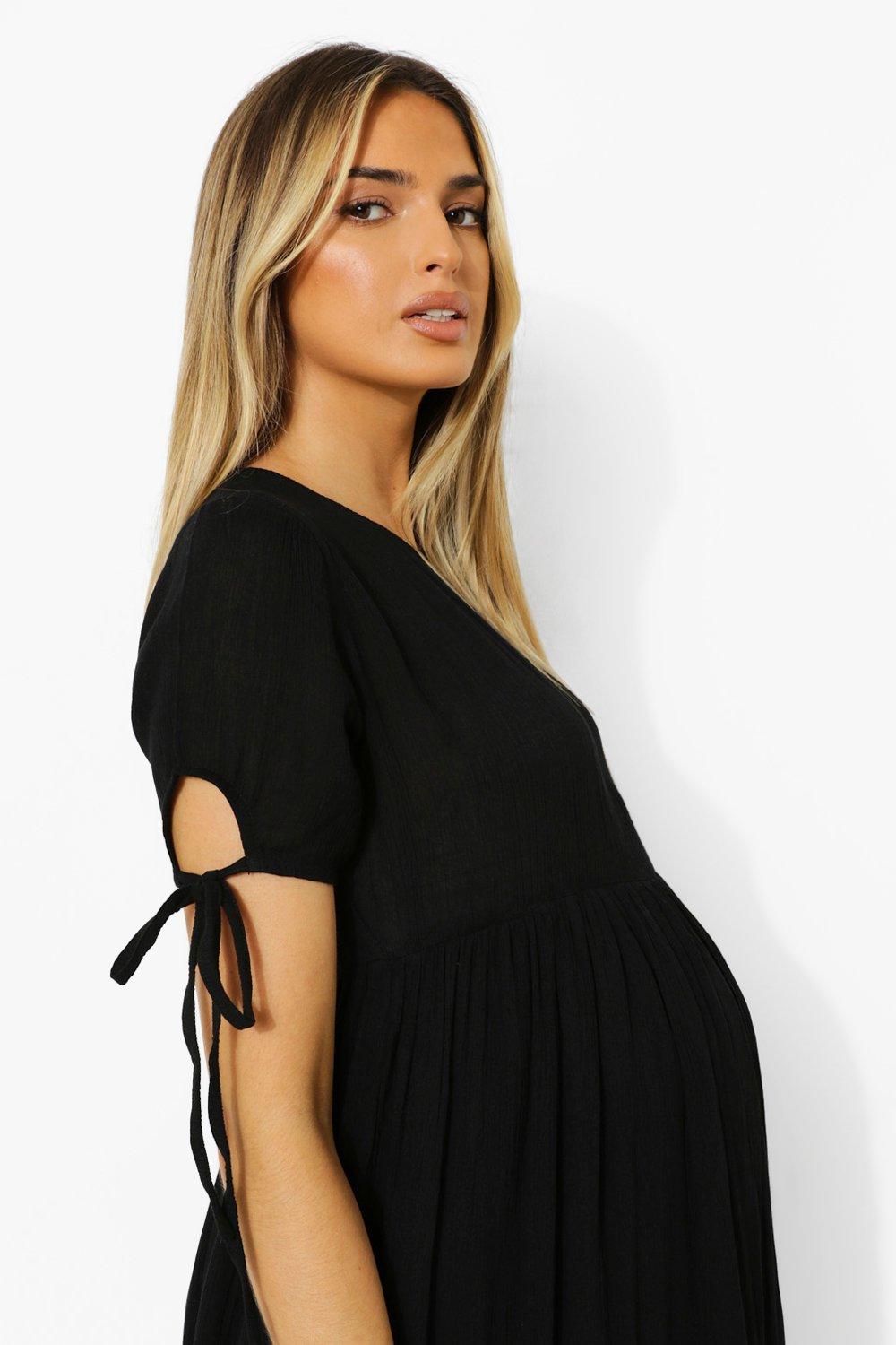 boohoo maternity black dress