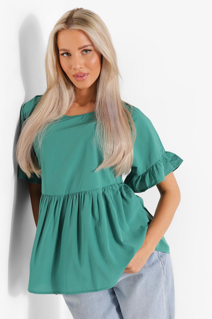 Bright green Maternity Cross Back Smock Top image number 1