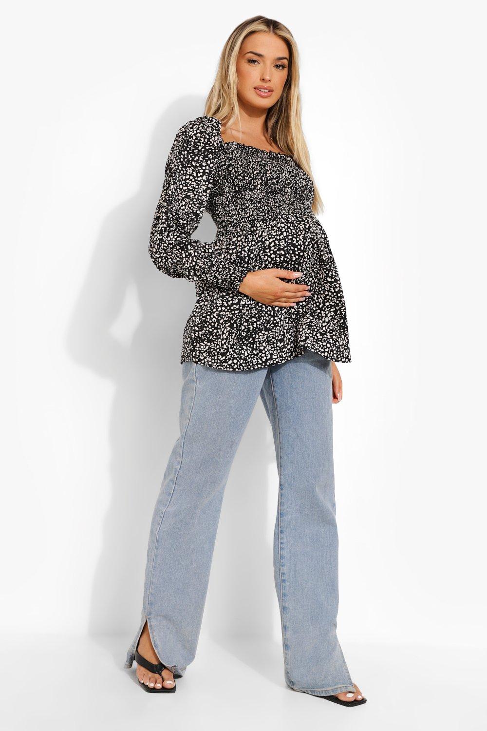 Maternity Floral Shirred Chest Smock Top boohoo IE