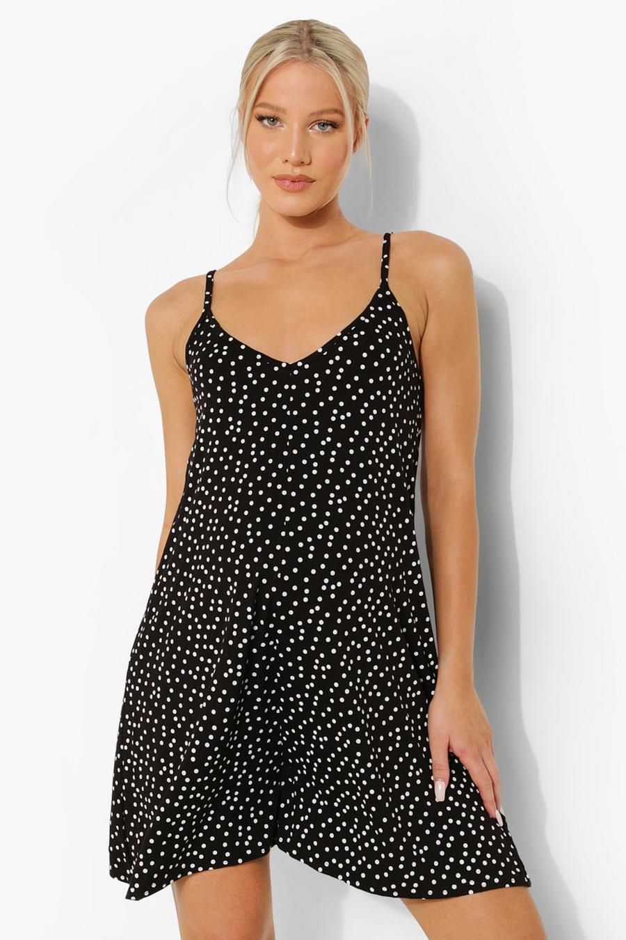 Black Maternity All Over Spot Flippy Playsuit image number 1