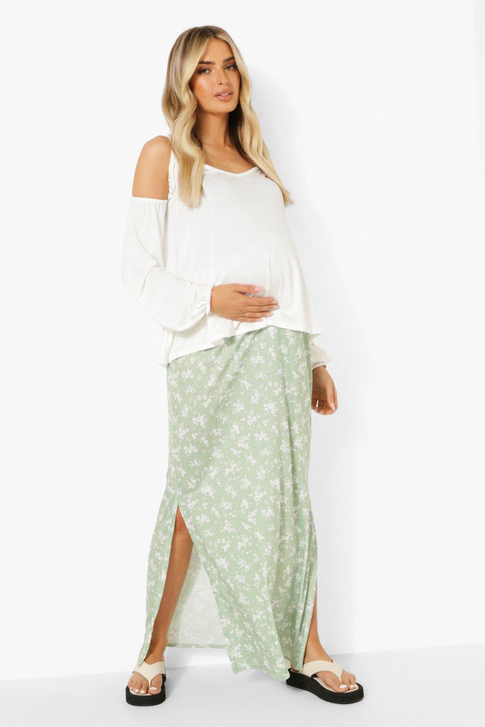 Maternity maxi skirt to the side store