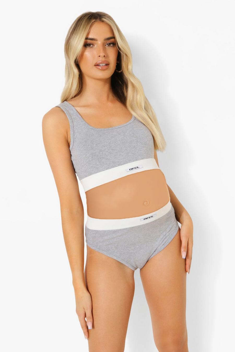 Grey Maternity Official Jersey Bralet Brief Set image number 1