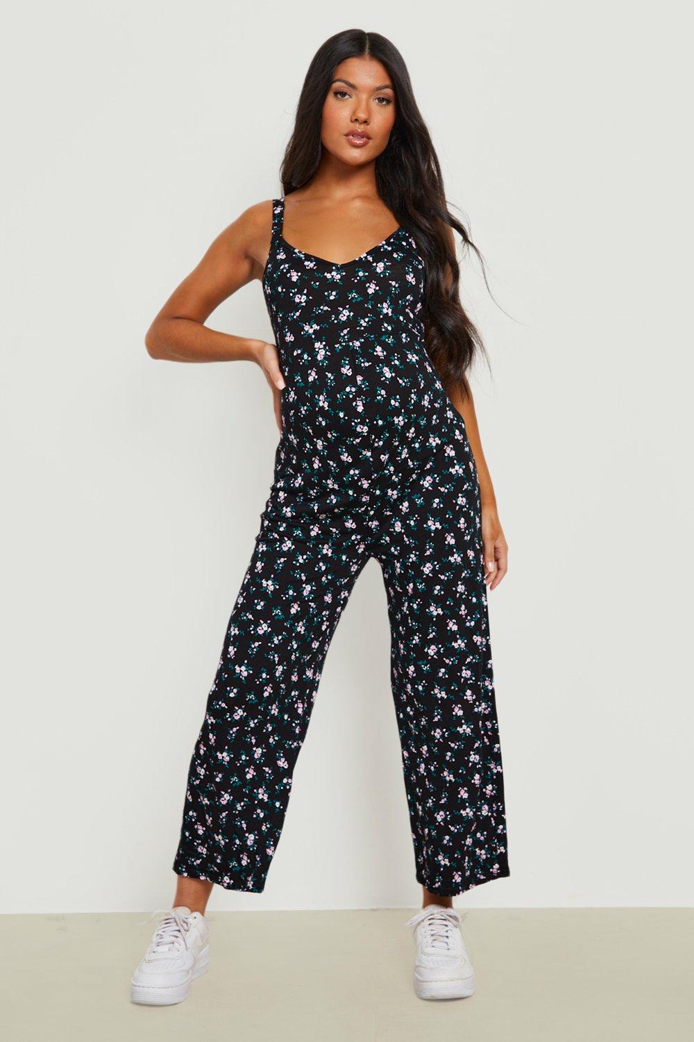 Maternity Floral Culotte Jumpsuit boohoo NO