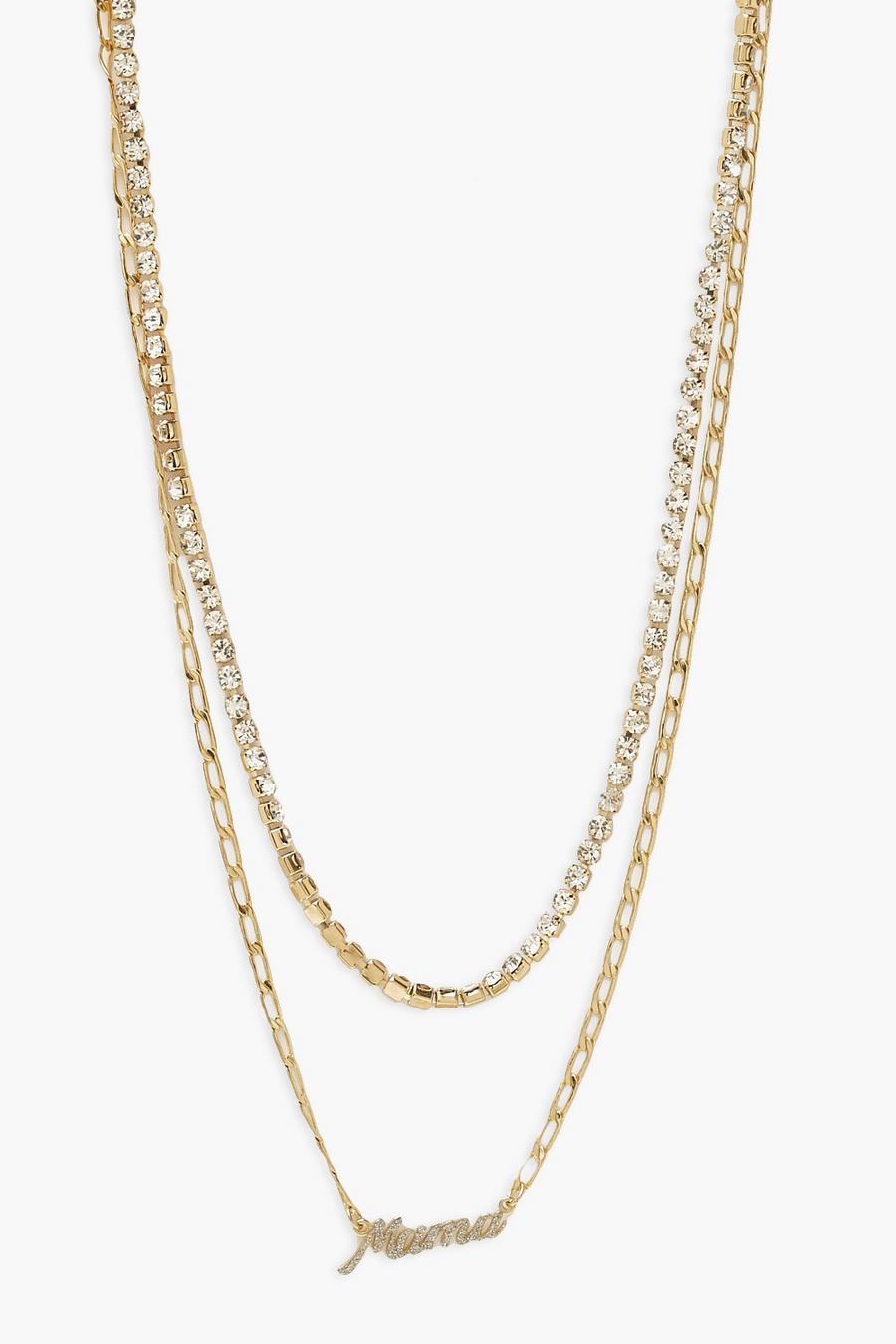 Umstandsmode Doppellagige Halskette „Mama“, Gold image number 1