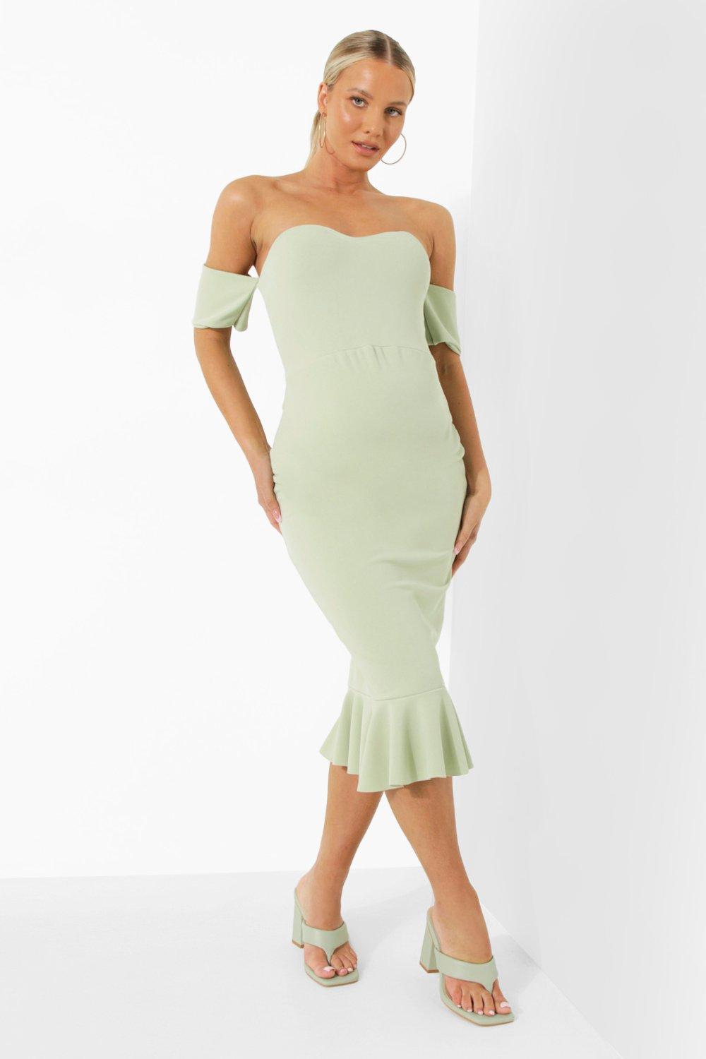 Boohoo maternity off the best sale shoulder dress