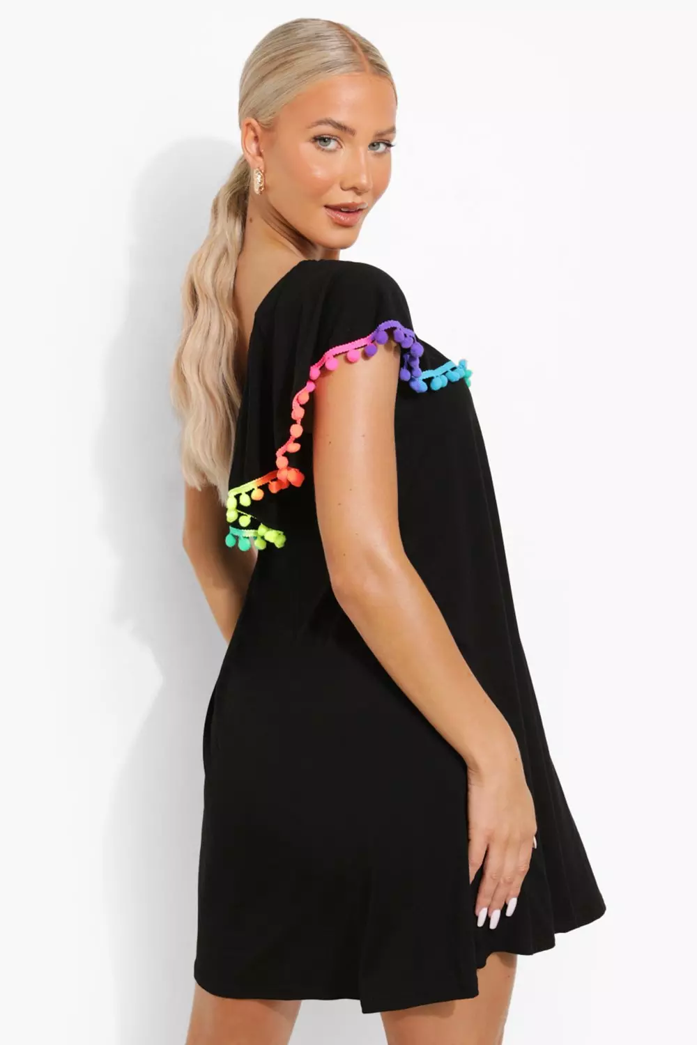 Boohoo pom pom outlet dress