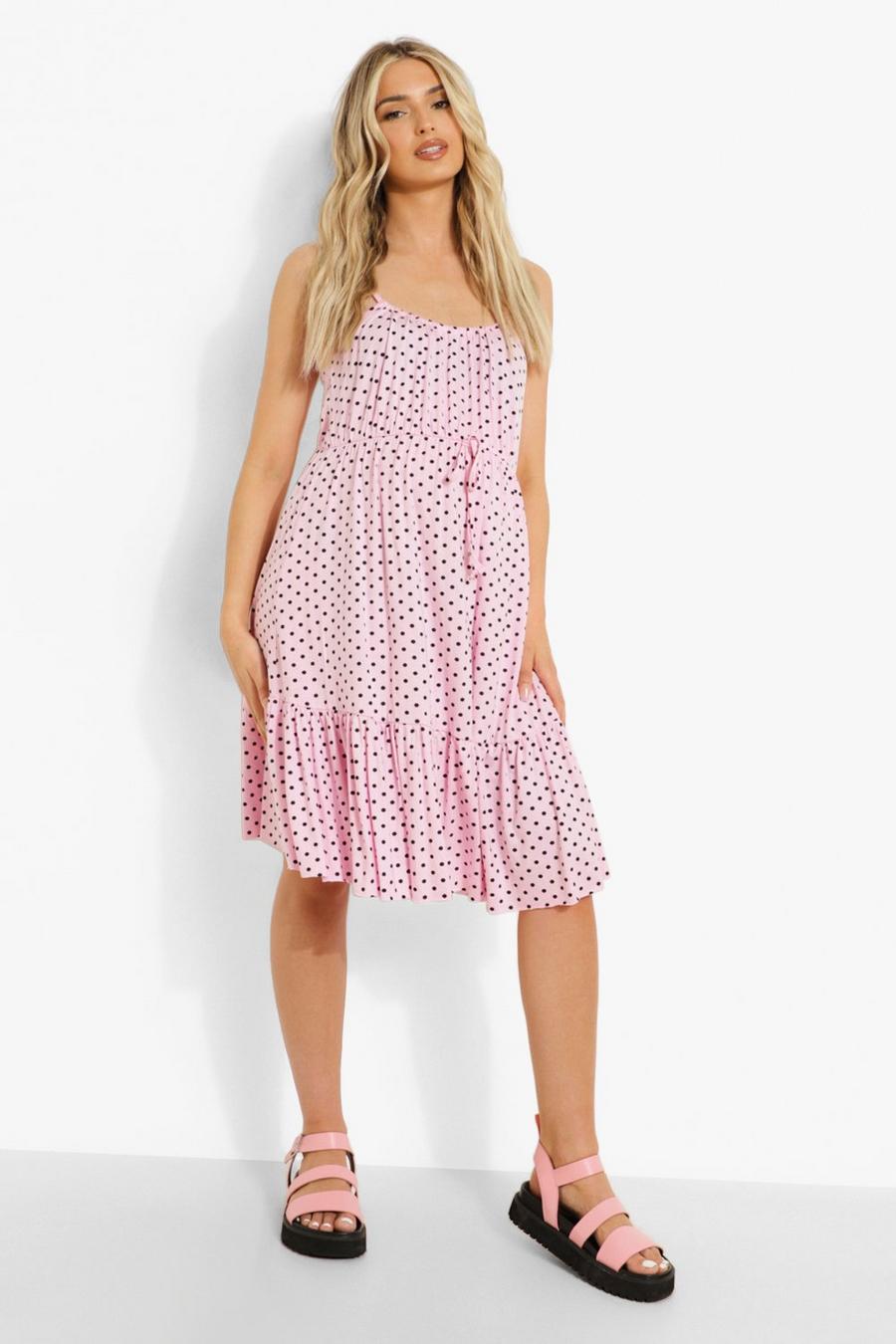 Baby pink Maternity Strappy Smock Sundress image number 1