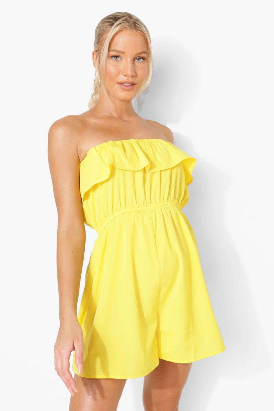Lime Zwangerschap Losse Strapless Playsuit Met Ruches image number 1