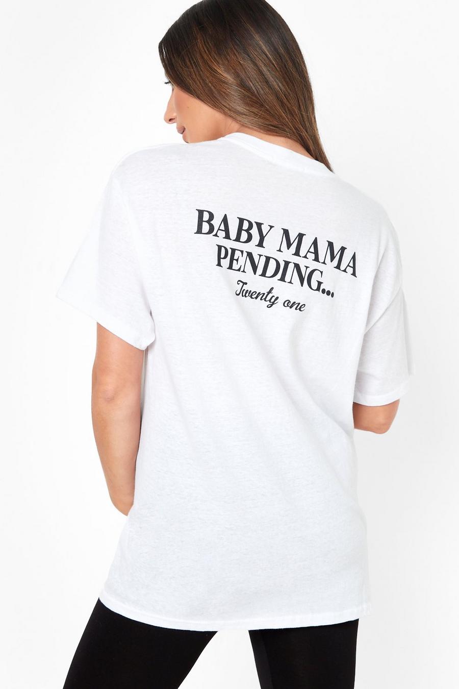 White Maternity Baby Mama Pending 21 T-shirt image number 1