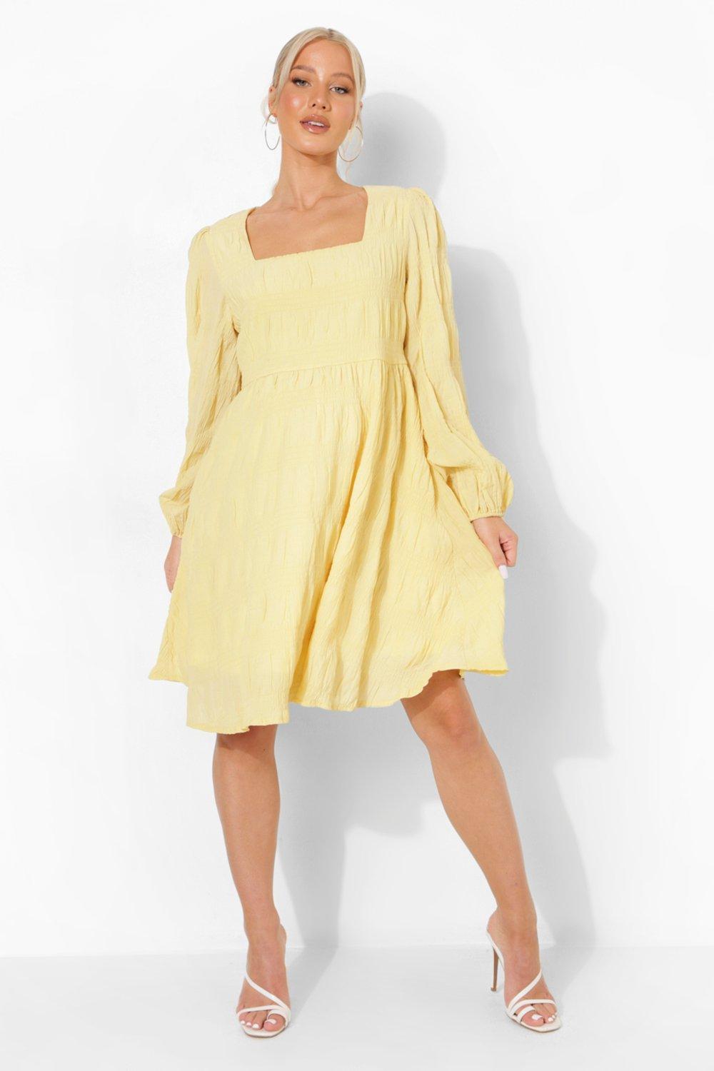 Light yellow maternity store dress