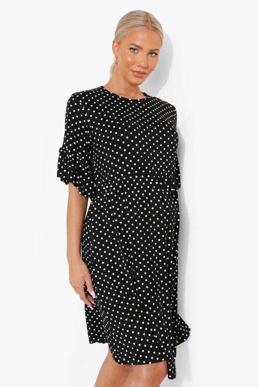 boohoo maternity polka dot dress