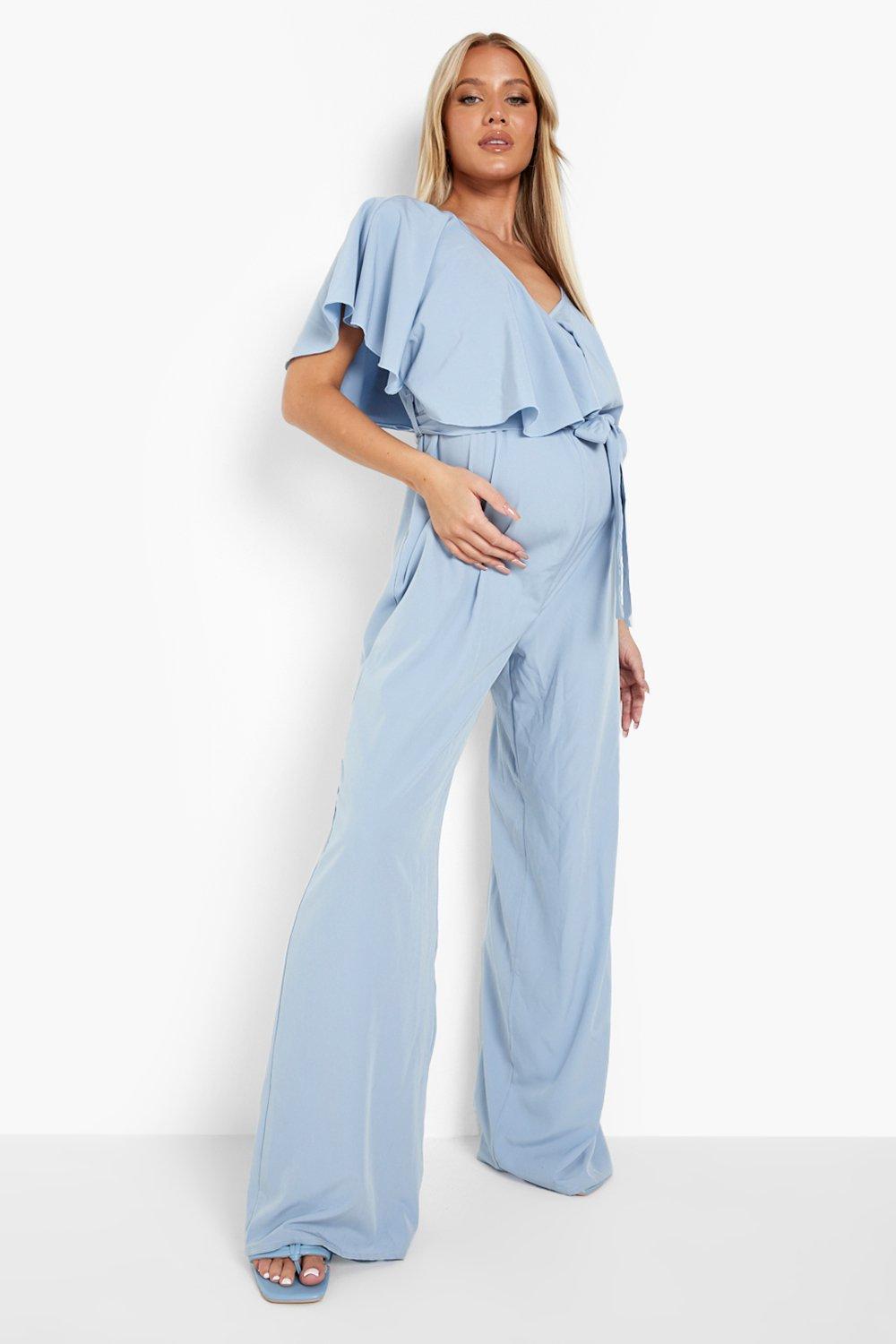 Baby Blue Maternity Jumpsuit