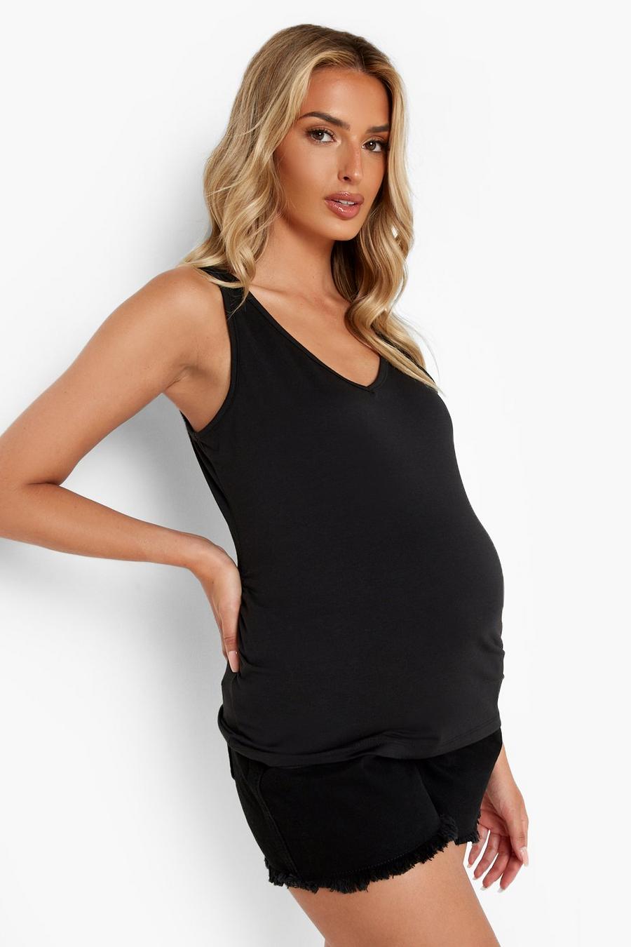 Black Maternity Lift & Shape Denim Short image number 1