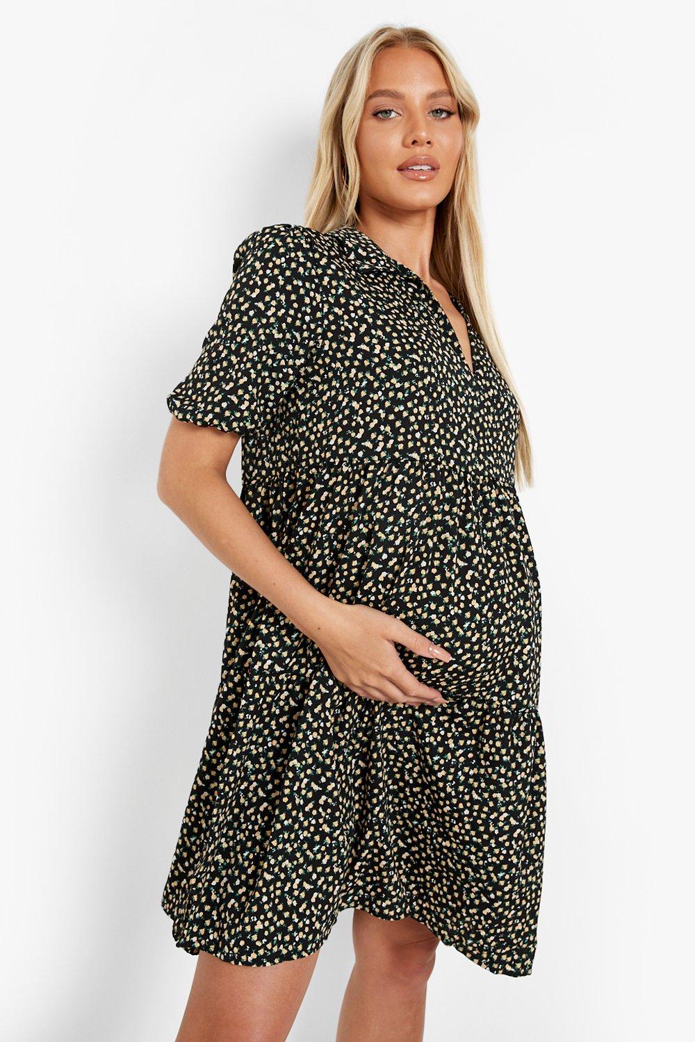 Maternity Tiered Smock Dress