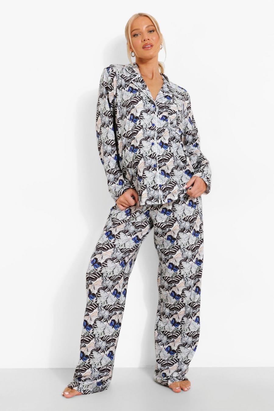 Multi Maternity Butterfly Print Pajama Pants Set image number 1