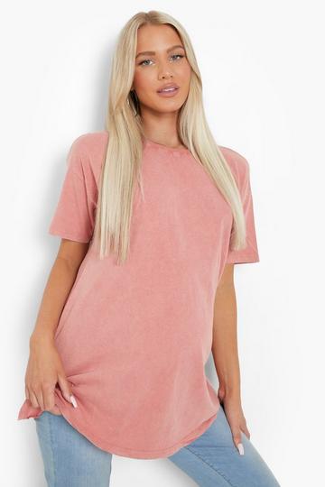 Maternity Washed Out T-Shirt dusty rose