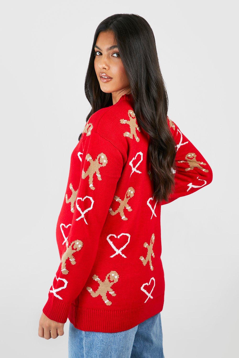 Maglione natalizio Premaman Candy con omino di pan di zenzero boohoo IT