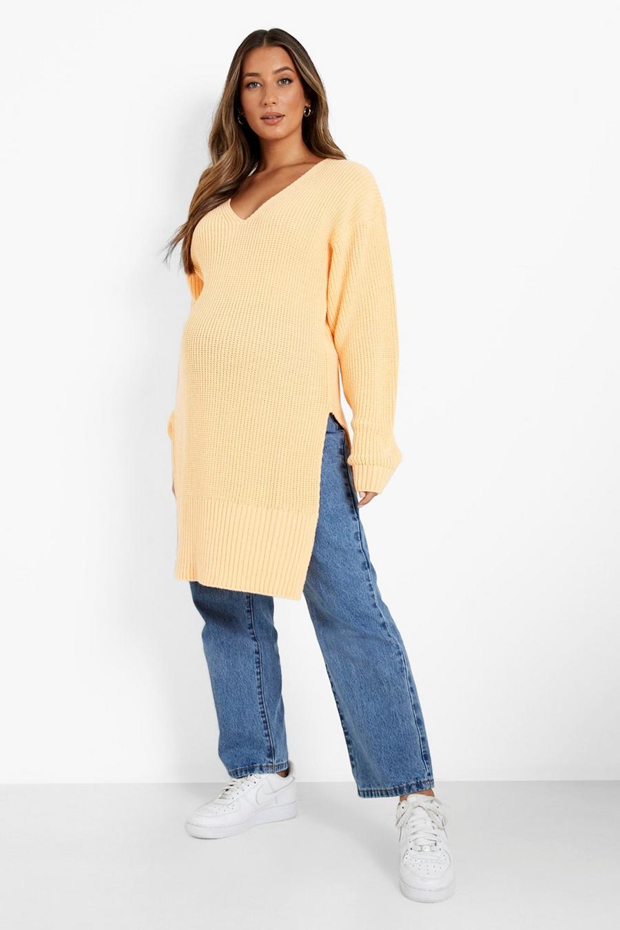 Apricot Maternity Side Split Sweater image number 1