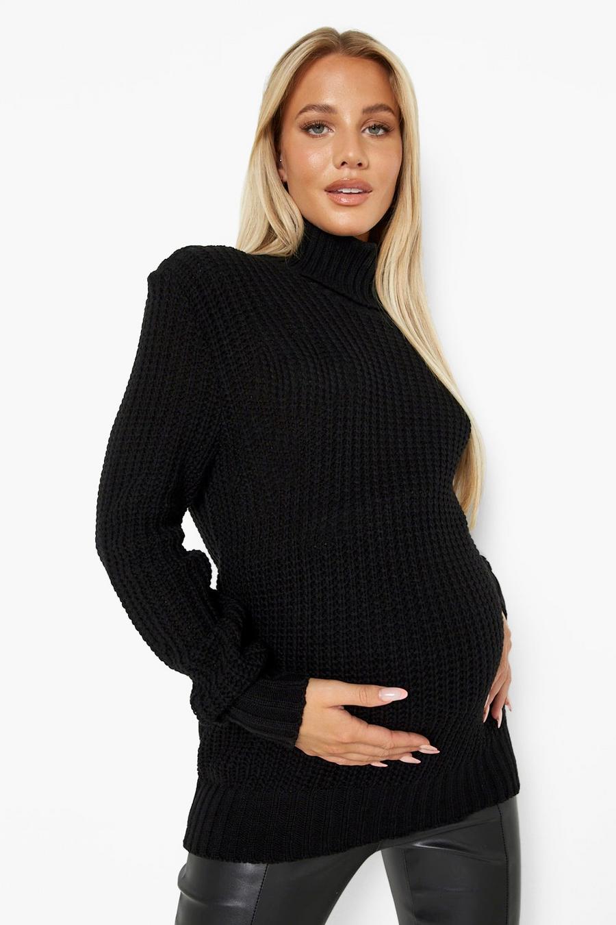 Black Maternity Turtleneck Sweater
